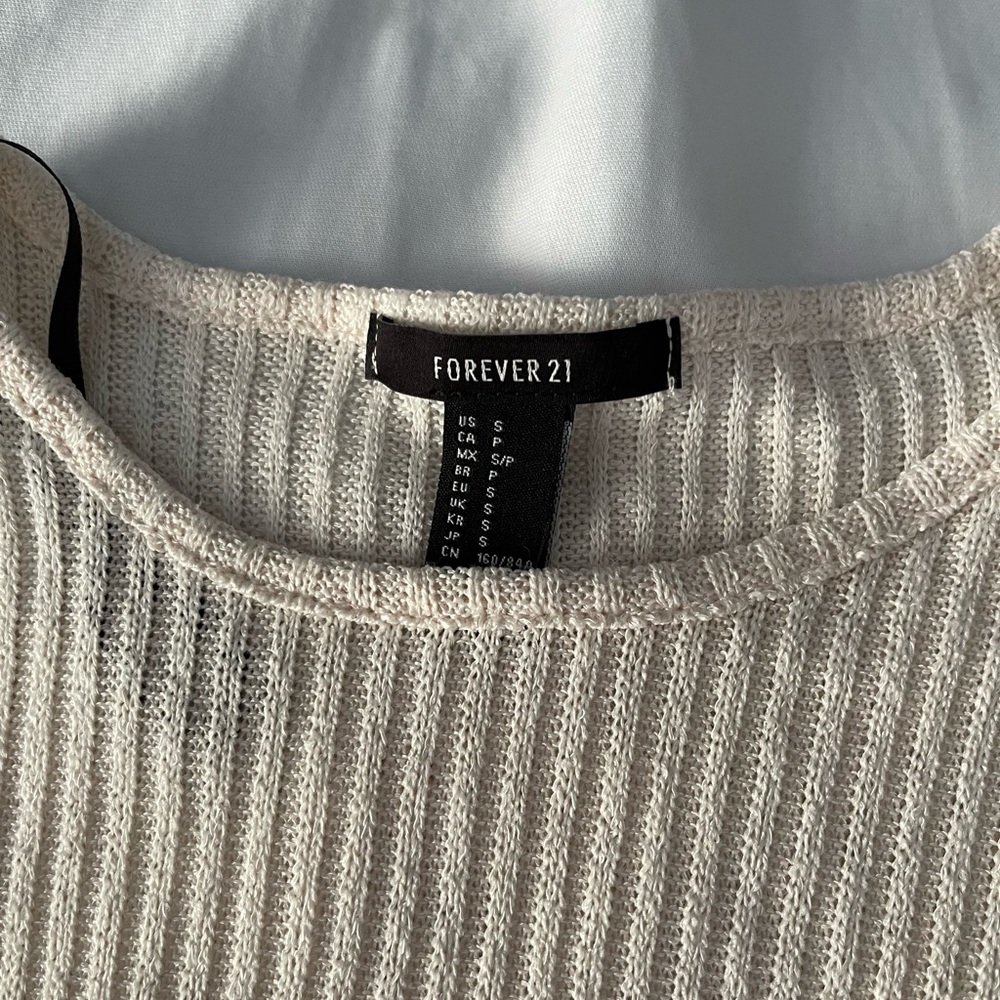 thin knit cream sweater - Picture 2 of 2